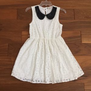 Peter Pan Collared White Skater Dress